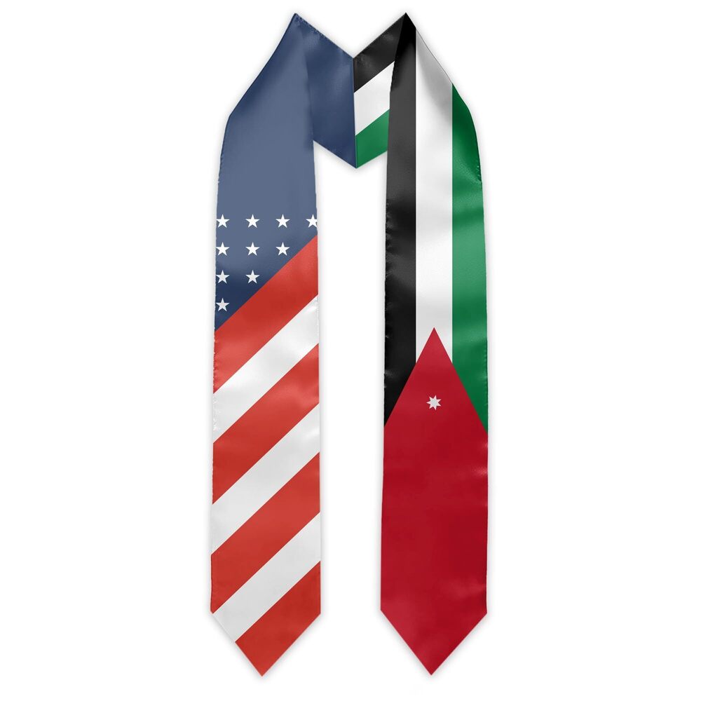 7460 J Flag and USA Country Flag Graduation Stole Graduation Sash Scarf